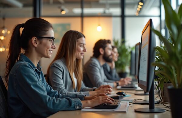 Bildschirmarbeit im Großraumbüro