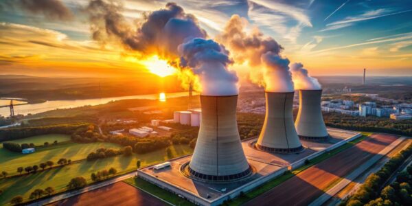 Schornsteine eines AKW