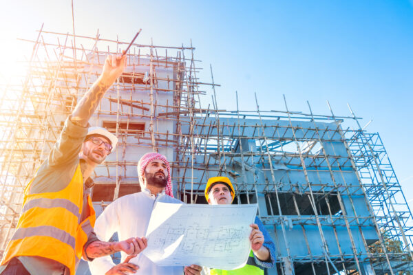 Einfaches Baugerüst im Ausland